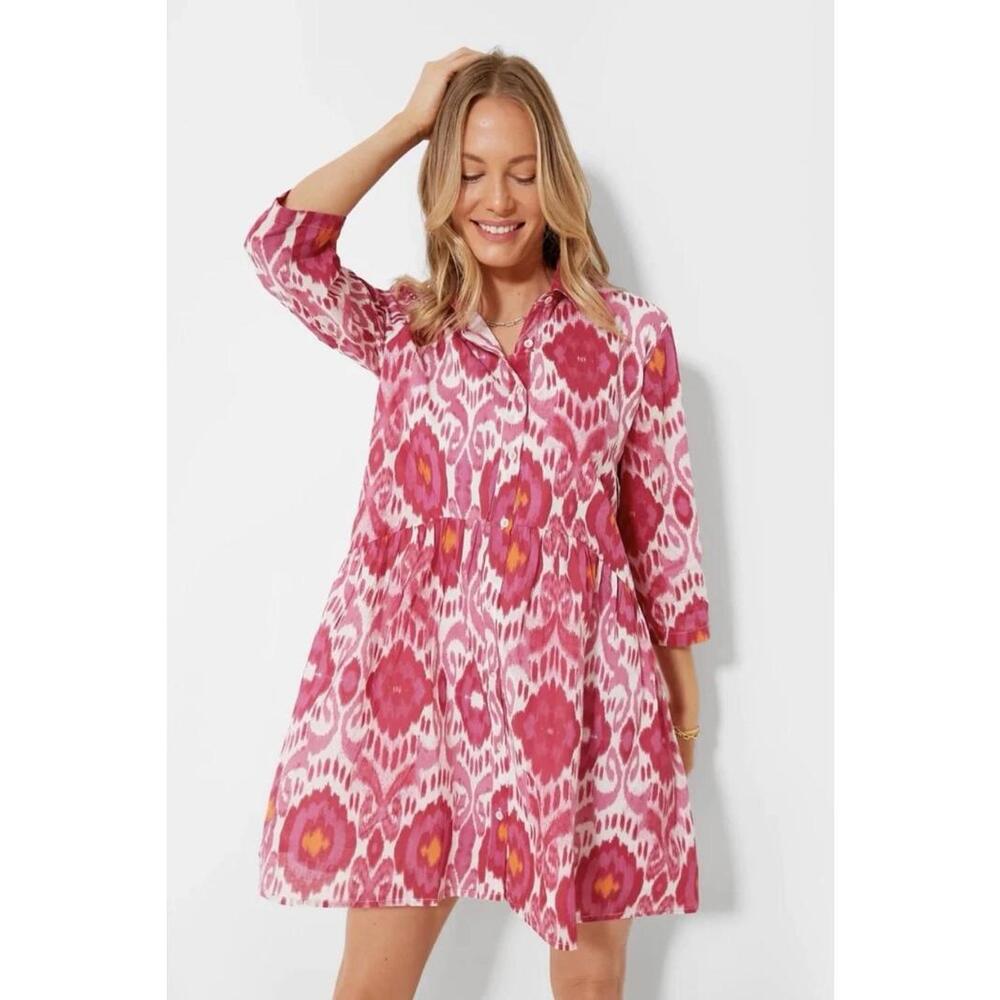 Tuckernuck Ro's Garden Vibeka Magenta June Ruffle Mini Dress Medium